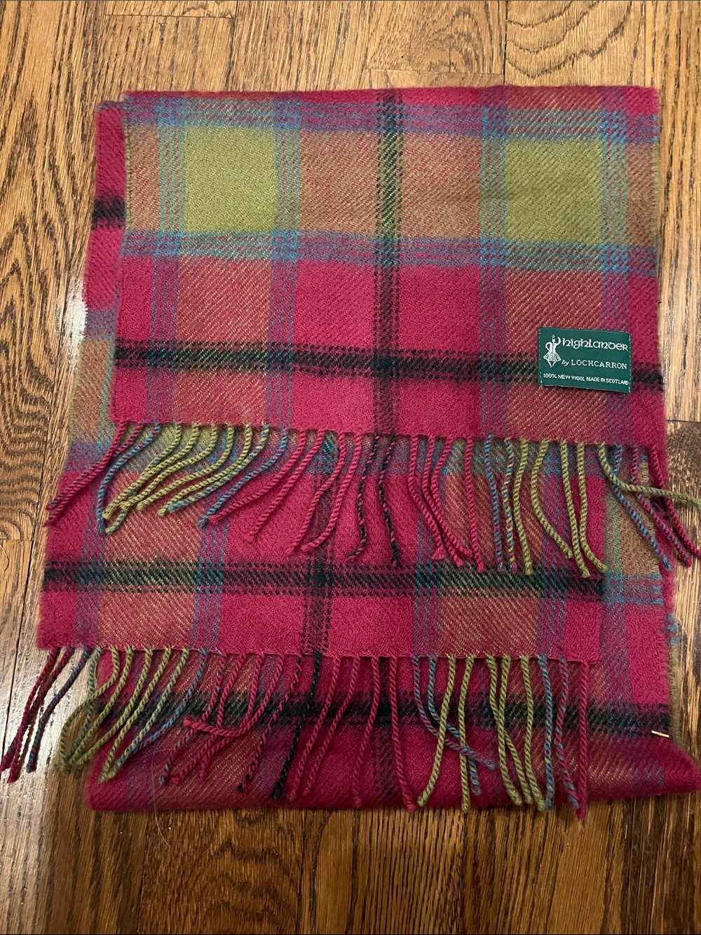 Highlander by Lochcarron Red Plaid Wool Scarf
